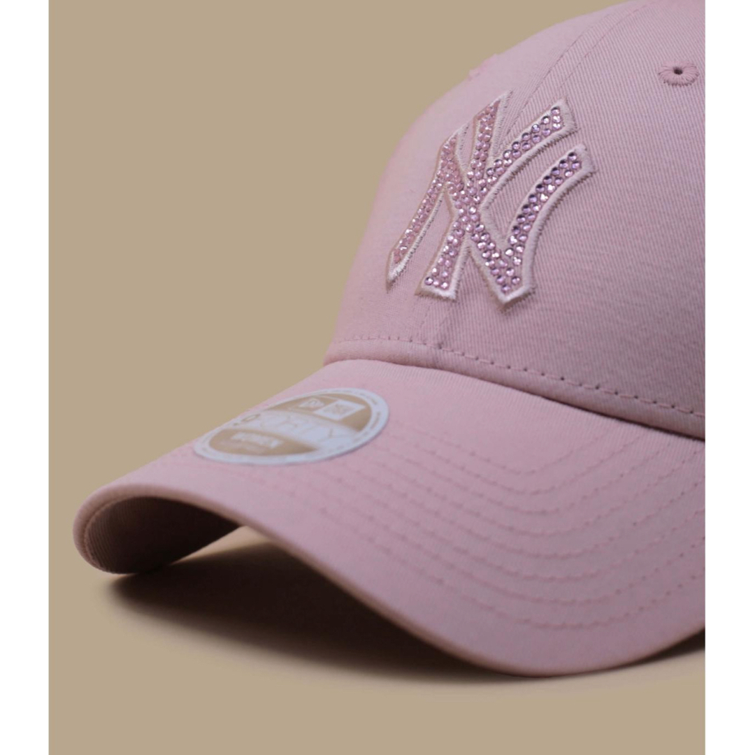 NEW ERA(ニューエラー)のニューエラ キャップ レディース 9FORTY 帽子 NY キラキラ ピンク レディースの帽子(キャップ)の商品写真