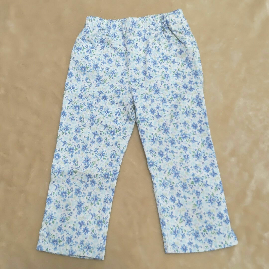 motherways(マザウェイズ)のズボン　130　花柄　女児　マザウェイズ　膝下丈　ブルー　キッズ　春夏もの キッズ/ベビー/マタニティのキッズ服女の子用(90cm~)(パンツ/スパッツ)の商品写真