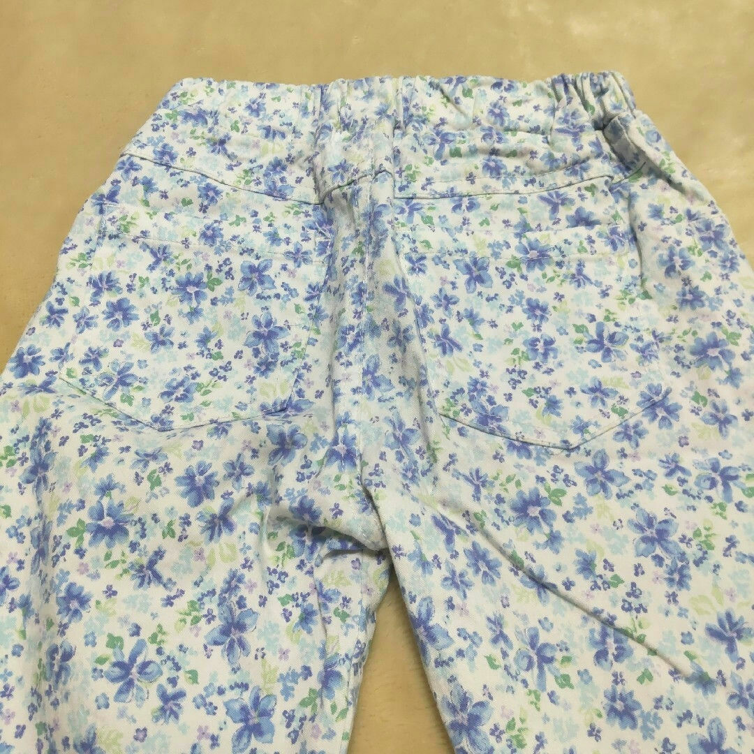 motherways(マザウェイズ)のズボン　130　花柄　女児　マザウェイズ　膝下丈　ブルー　キッズ　春夏もの キッズ/ベビー/マタニティのキッズ服女の子用(90cm~)(パンツ/スパッツ)の商品写真