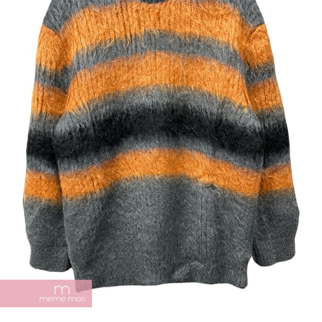 BURBERRY(バーバリー)のBURBERRY 2021SS Striped Inter Sher Nit Mohair Loose Silk Sweater 8037217 バーバリー ストライプ インターシャーニット モヘア ルーズシルクセーター グレー×オレンジ サイズS 【240220】【新古品】【me04】 メンズのトップス(ニット/セーター)の商品写真