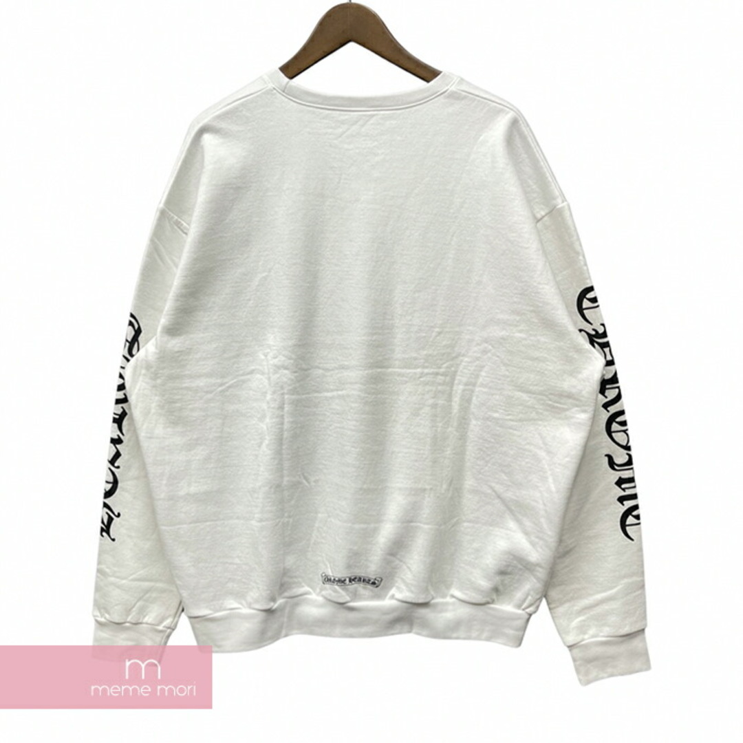 CHROME HEARTS Neck Logo Crewneck Sweatshirt クロムハーツ ネックロゴクルーネックスウェットシャツ トレーナー 袖ロゴプリント ホワイト サイズL【240221】【新古品】【me04】 メンズのトップス(スウェット)の商品写真