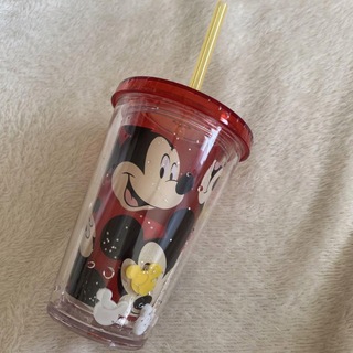 ディズニー(Disney)のミッキーマウス　ストロー付きタンブラー(キャラクターグッズ)