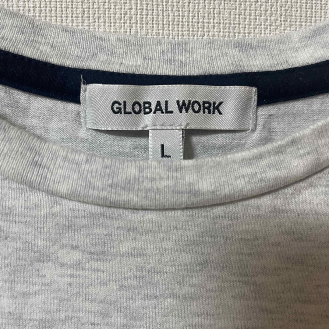 GLOBAL WORK(グローバルワーク)の【GLOBALWORK】Tシャツ ポケット ボーダー 切替 L メンズのトップス(Tシャツ/カットソー(半袖/袖なし))の商品写真