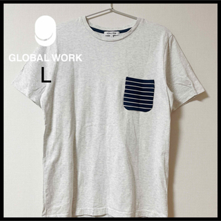 グローバルワーク(GLOBAL WORK)の【GLOBALWORK】Tシャツ ポケット ボーダー 切替 L(Tシャツ/カットソー(半袖/袖なし))