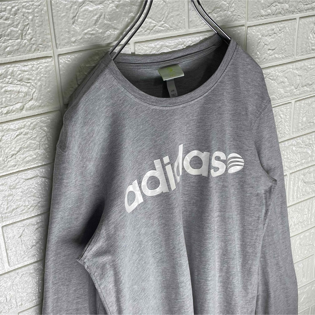 adidas(アディダス)のアディダスネオ　長袖カットソー　グレー　XLサイズ メンズのトップス(Tシャツ/カットソー(七分/長袖))の商品写真