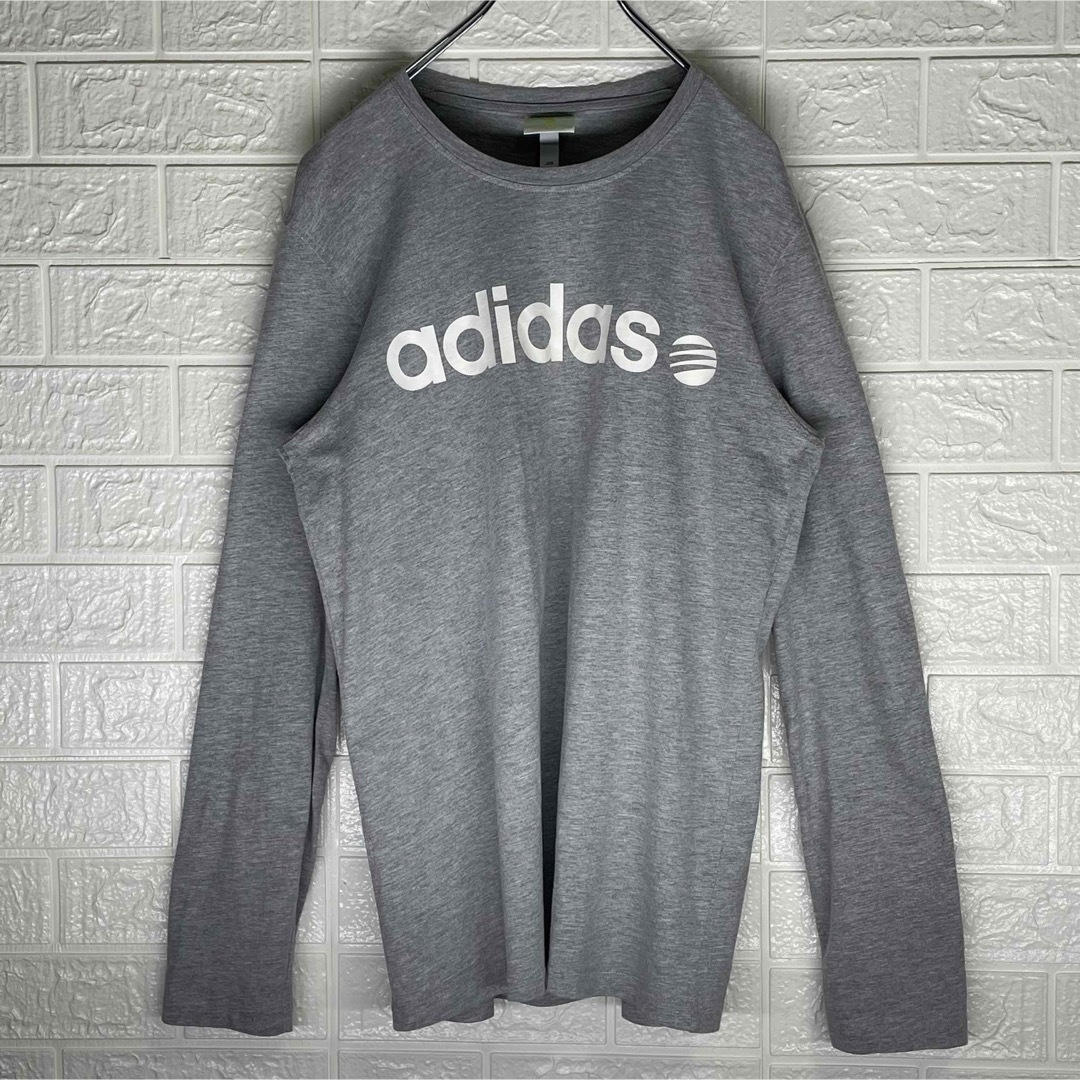 adidas(アディダス)のアディダスネオ　長袖カットソー　グレー　XLサイズ メンズのトップス(Tシャツ/カットソー(七分/長袖))の商品写真