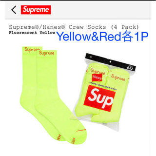 シュプリーム(Supreme)のSupreme/Hanes Crew Socks Yellow & Red(ソックス)
