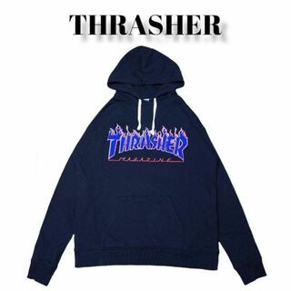 THRASHER - THRASHER ビッグロゴ 刺繍 スウェットパーカー スラッシャー スケーター