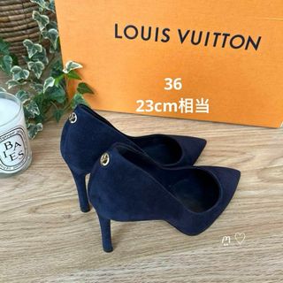 ルイヴィトン(LOUIS VUITTON)のLOUIS VUITTON　ルイヴィトン　ロゴパンプス　36　23cm　ネイビー(ハイヒール/パンプス)