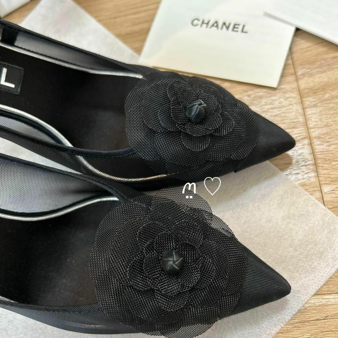 CHANEL(シャネル)のCHANEL　シャネル　メッシュパンプス　36　カメリア　ココマーク　ヒール レディースの靴/シューズ(ハイヒール/パンプス)の商品写真