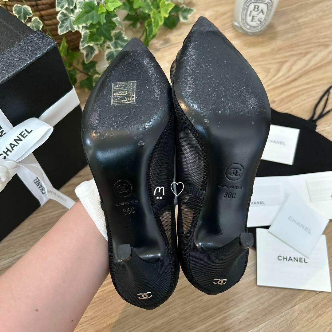 CHANEL(シャネル)のCHANEL　シャネル　メッシュパンプス　36　カメリア　ココマーク　ヒール レディースの靴/シューズ(ハイヒール/パンプス)の商品写真