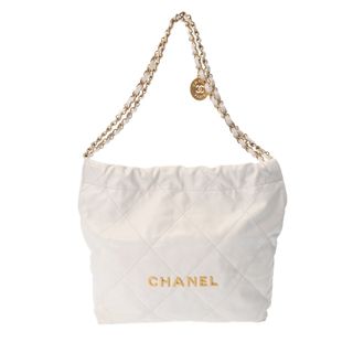 シャネル(CHANEL)のシャネル  シャネル 22 スモールハンドバッグ ハンドバッグ 白(ハンドバッグ)