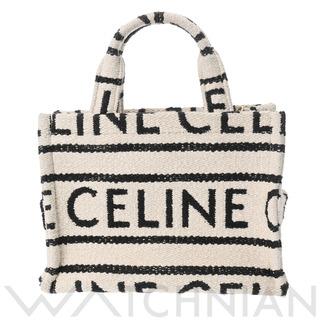 セリーヌ(celine)の中古 セリーヌ CELINE 199162EG8 レディース ハンドバッグ ホワイト/ブラック ジャガードキャンバス(ハンドバッグ)