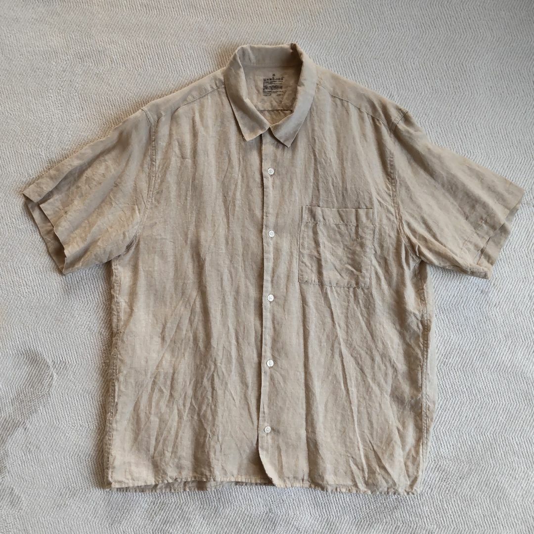 MUJI (無印良品)(ムジルシリョウヒン)のUSED　無印良品／麻シャツ　半袖　XL メンズのトップス(シャツ)の商品写真