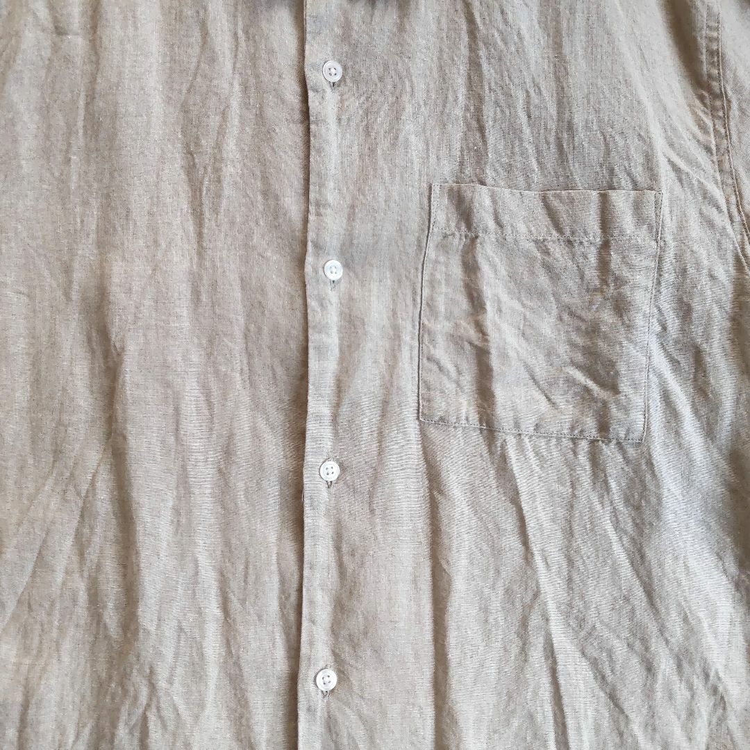 MUJI (無印良品)(ムジルシリョウヒン)のUSED　無印良品／麻シャツ　半袖　XL メンズのトップス(シャツ)の商品写真