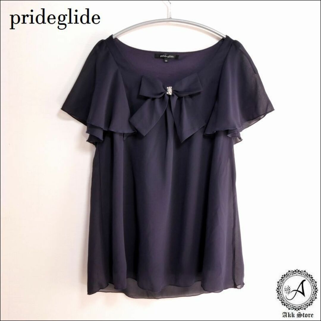 prideglide(プライドグライド)のprideglide レディース トップス リボン フリル袖 ブラウス M レディースのトップス(シャツ/ブラウス(半袖/袖なし))の商品写真