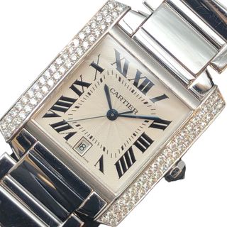 カルティエ(Cartier)の　カルティエ Cartier タンク フランセーズ LM WE1003S3 シルバー K18ホワイトゴールド、ダイヤモンド 自動巻き メンズ 腕時計(その他)