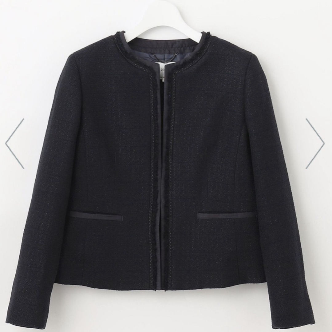 23区 - 【未使用】23区 ツイード ノーカラー ジャケット 23区 - 【未使用】23区 ツイード ノーカラー ジャケット