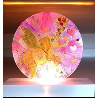 開運絵画　アクリル置き型ライト絵画(アート/写真)