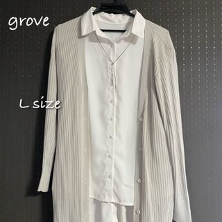 グローブ(grove)のロングカーディガン grove グレー antiqua ナノユニバース ZARA(カーディガン)