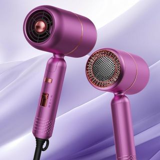 ヘアドライヤー 大風量 速乾 紫　赤　マイナスイオン　折り畳み式 1500W(ドライヤー)