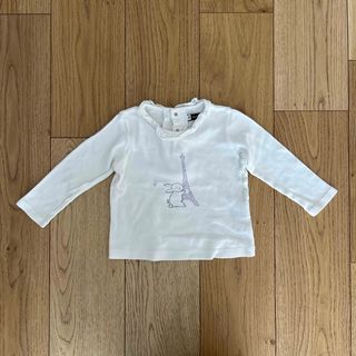 ベベ(BeBe)の90サイズ　BeBe ベベ　長袖カットソー　うさぎ　エッフェル塔(Tシャツ/カットソー)