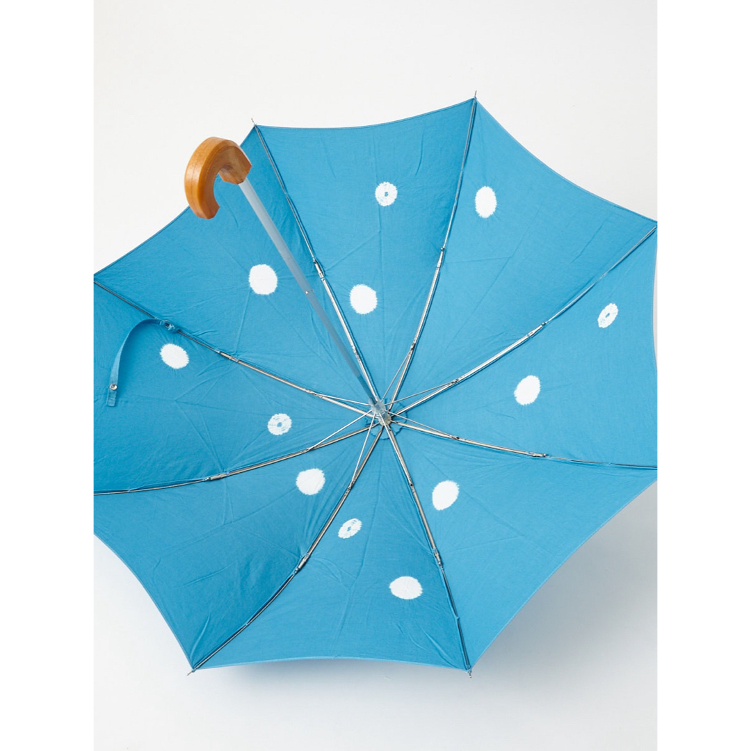 ふりふ(フリフ)のふりふ　染め　有松絞り　折り畳み日傘　ターコイズ系 レディースのファッション小物(傘)の商品写真