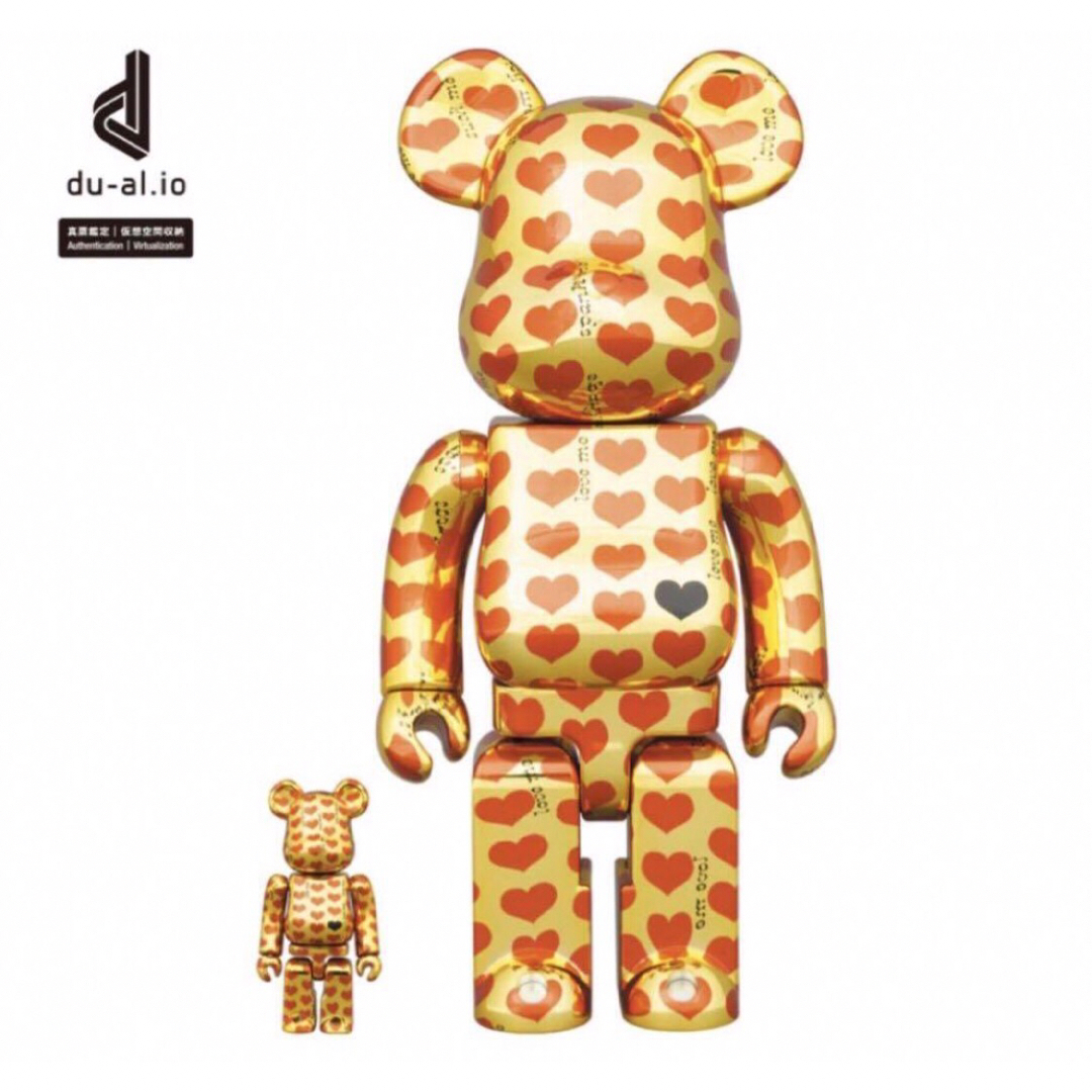 MEDICOM TOY(メディコムトイ)のBE@RBRICK Gold Heart 100％ & 400％ エンタメ/ホビーのフィギュア(その他)の商品写真