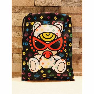 ヒステリックミニ(HYSTERIC MINI)の【レア限定品】ヒスミニ　マルチプリント巾着袋　中サイズ(その他)