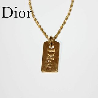 クリスチャンディオール(Christian Dior)のChristian Dior クリスチャンディオール ロゴ プレート ネックレス(ネックレス)
