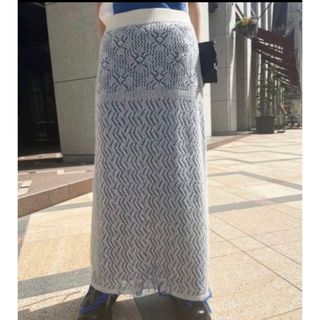 アメリヴィンテージ(Ameri VINTAGE)のAmeriVINTAGE GEOMETRIC SHEER COLOR SKIRT(ロングスカート)