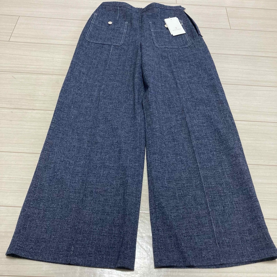 UNITED ARROWS(ユナイテッドアローズ)の新品 23ss■ユナイテッド アローズ■ツイード ジャガード バギーパンツ 紺 レディースのパンツ(カジュアルパンツ)の商品写真