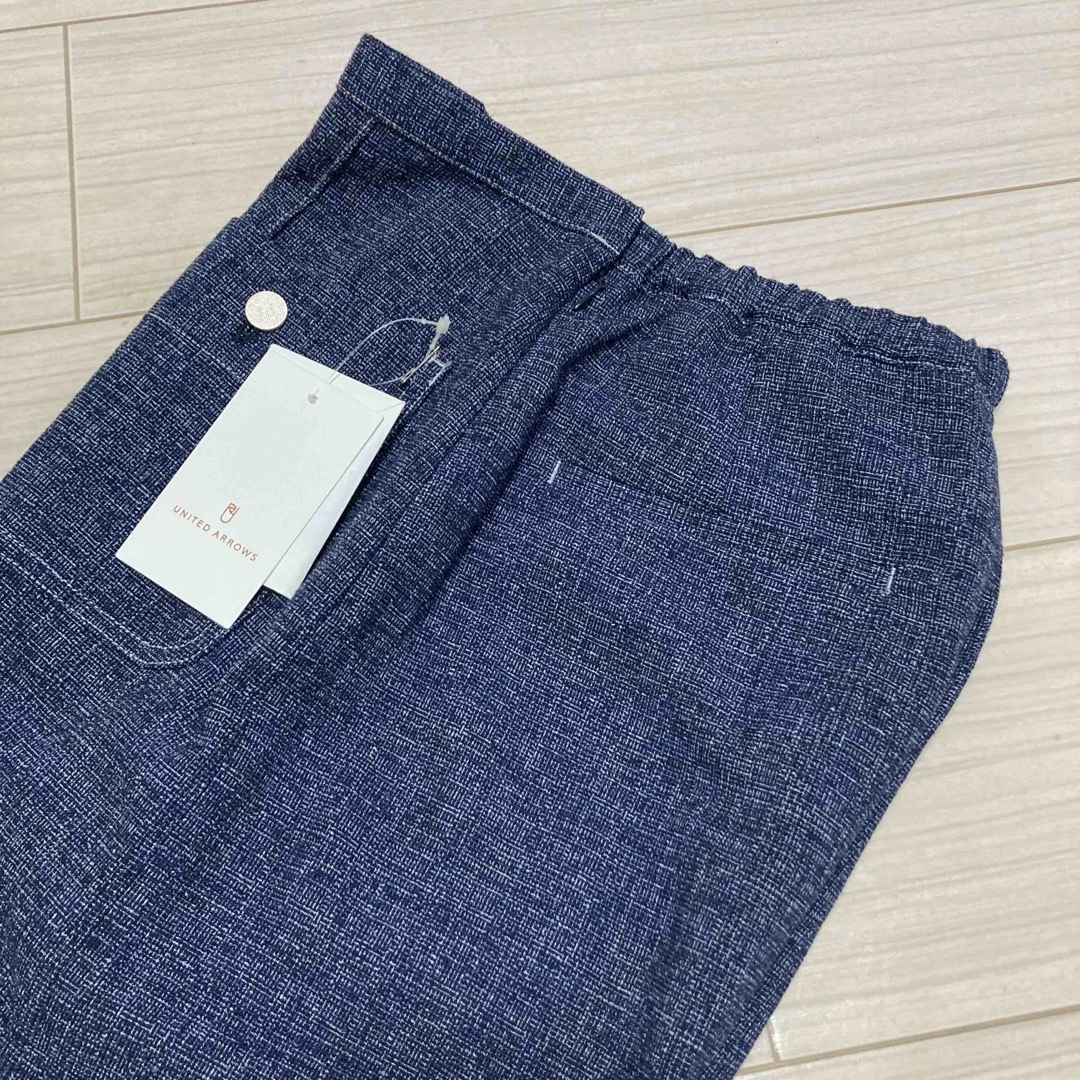 UNITED ARROWS(ユナイテッドアローズ)の新品 23ss■ユナイテッド アローズ■ツイード ジャガード バギーパンツ 紺 レディースのパンツ(カジュアルパンツ)の商品写真