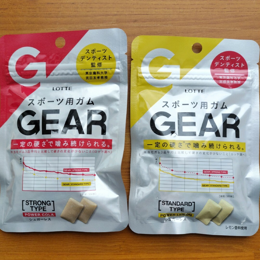 ロッテ　スポーツ用ガム　シュガーレス　GEAR　2種セット 食品/飲料/酒の食品/飲料/酒 その他(その他)の商品写真