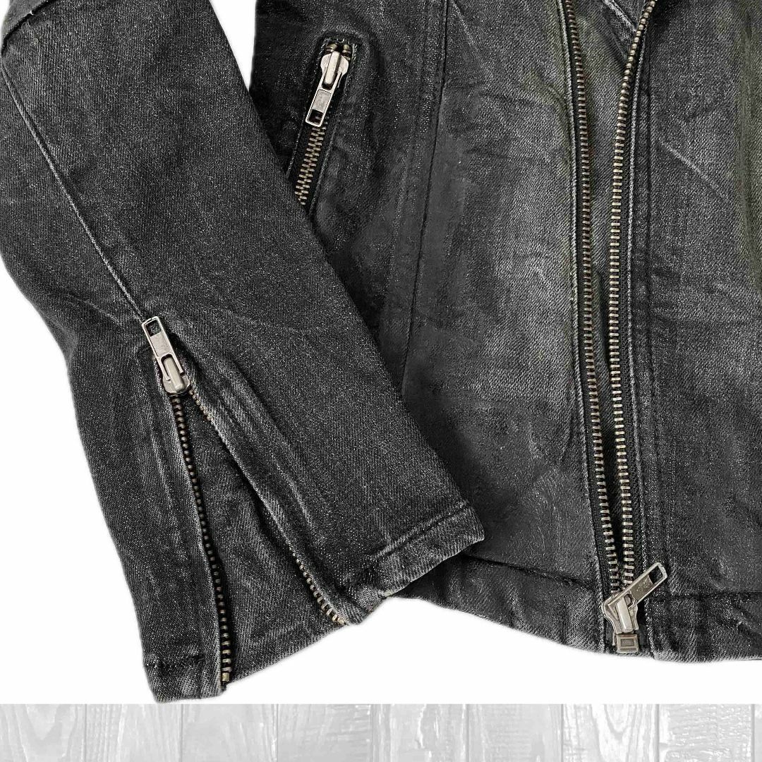 デニム タブルライダース ジャケット Black　M メンズのジャケット/アウター(ライダースジャケット)の商品写真