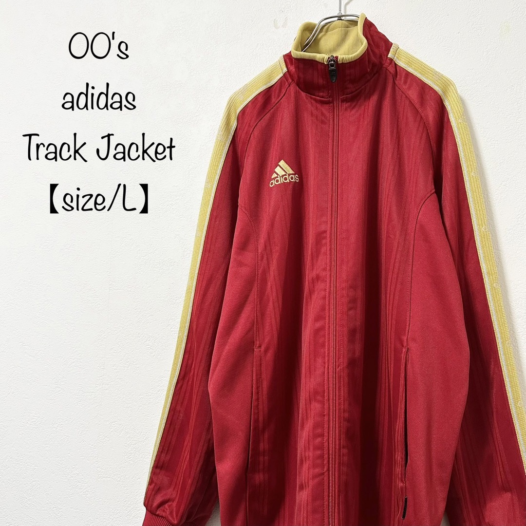 adidas(アディダス)の00s★adidas/アディダス★ジャージ★トラックジャケット★レッド/赤黄★L メンズのトップス(ジャージ)の商品写真