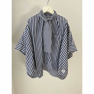 サカイ(sacai)の23SS サカイ トーマス メイソン ストライプ ポプリン コットン 半袖シャツ(シャツ/ブラウス(半袖/袖なし))