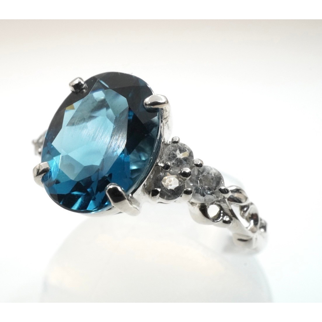 天然 ロンドンブルートパーズ　ダイヤモンド リング  K10 レディースのアクセサリー(リング(指輪))の商品写真
