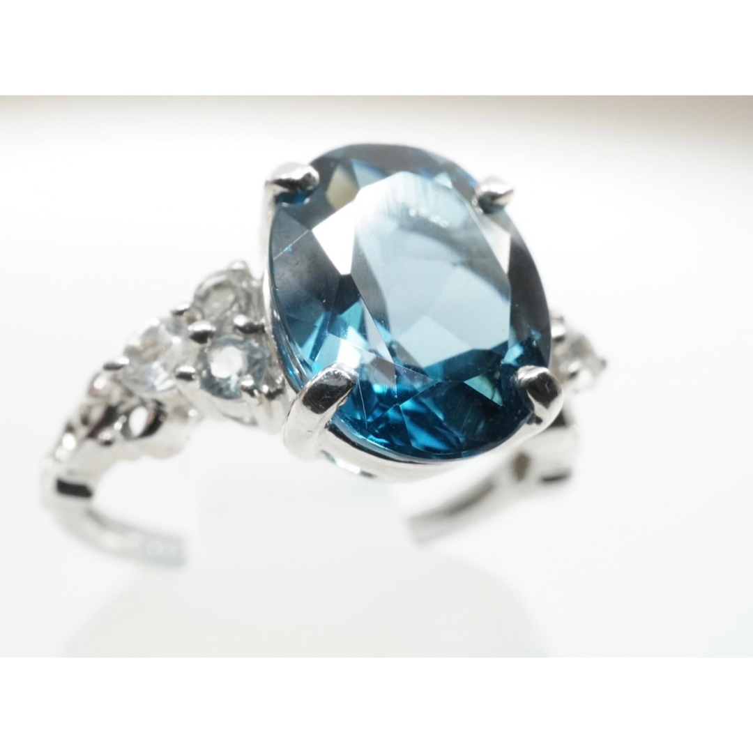 天然 ロンドンブルートパーズ　ダイヤモンド リング  K10 レディースのアクセサリー(リング(指輪))の商品写真