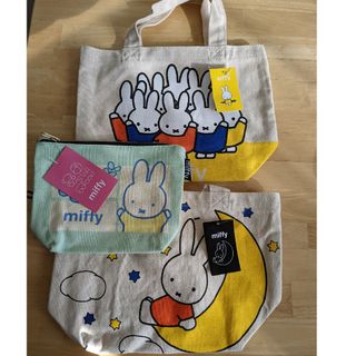 ミッフィー(miffy)の未使用品　ミッフィー　ミニトートバック　ポーチ　3点セット(トートバッグ)