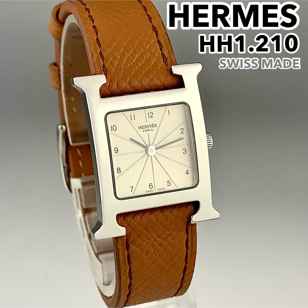 [美品] HERMES エルメス Hウォッチ HH1.210腕時計 新品電池