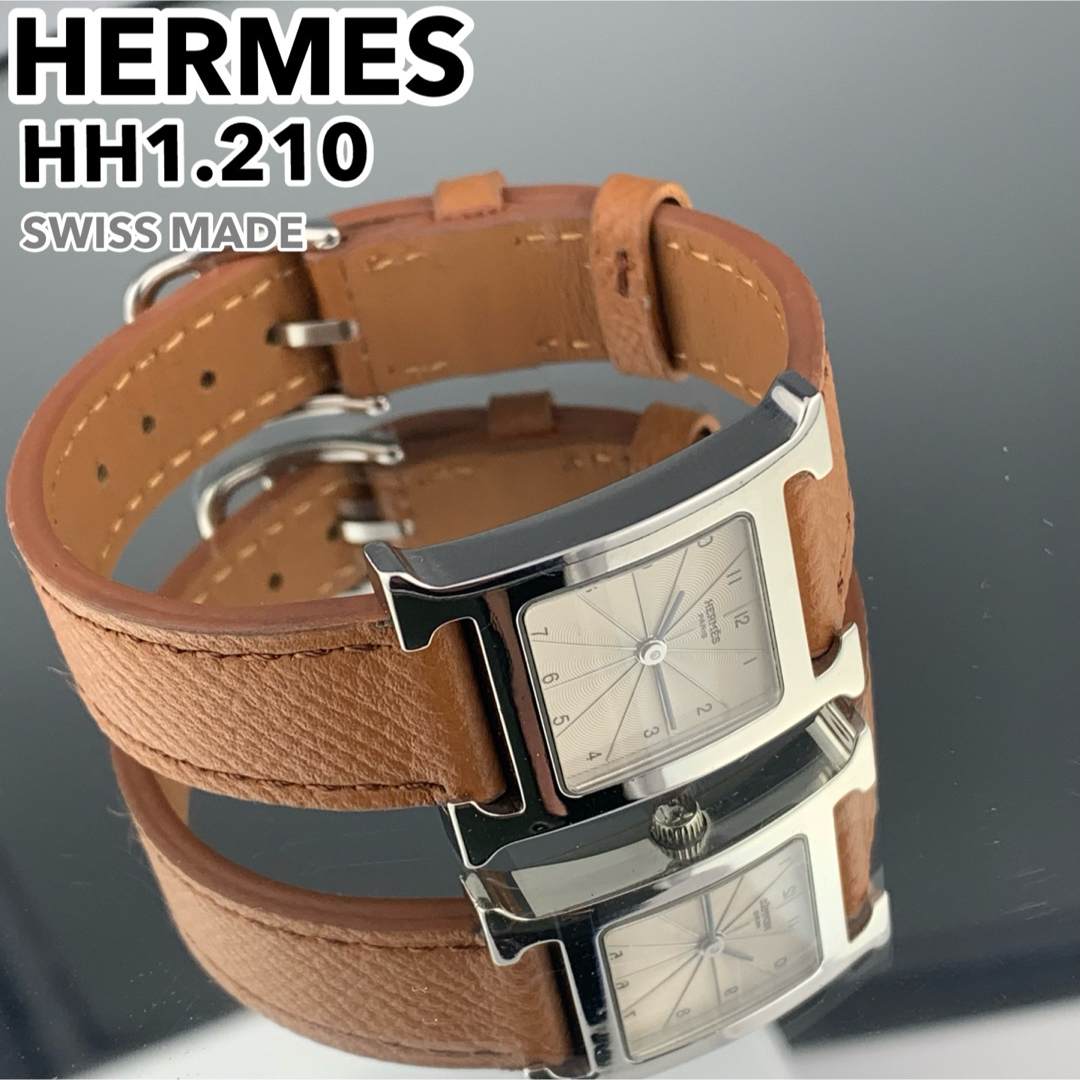 [美品] HERMES エルメス Hウォッチ HH1.210腕時計 新品電池