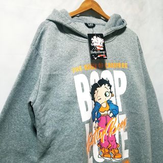 ベティブープ(Betty Boop)の（ベティブープ）BettyBoop　新品　パーカー　裏起毛　ライトグレー　4L(パーカー)