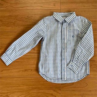 プチバトー(PETIT BATEAU)のプチバトー  青　チェックシャツ 5ans 110cm (Tシャツ/カットソー)