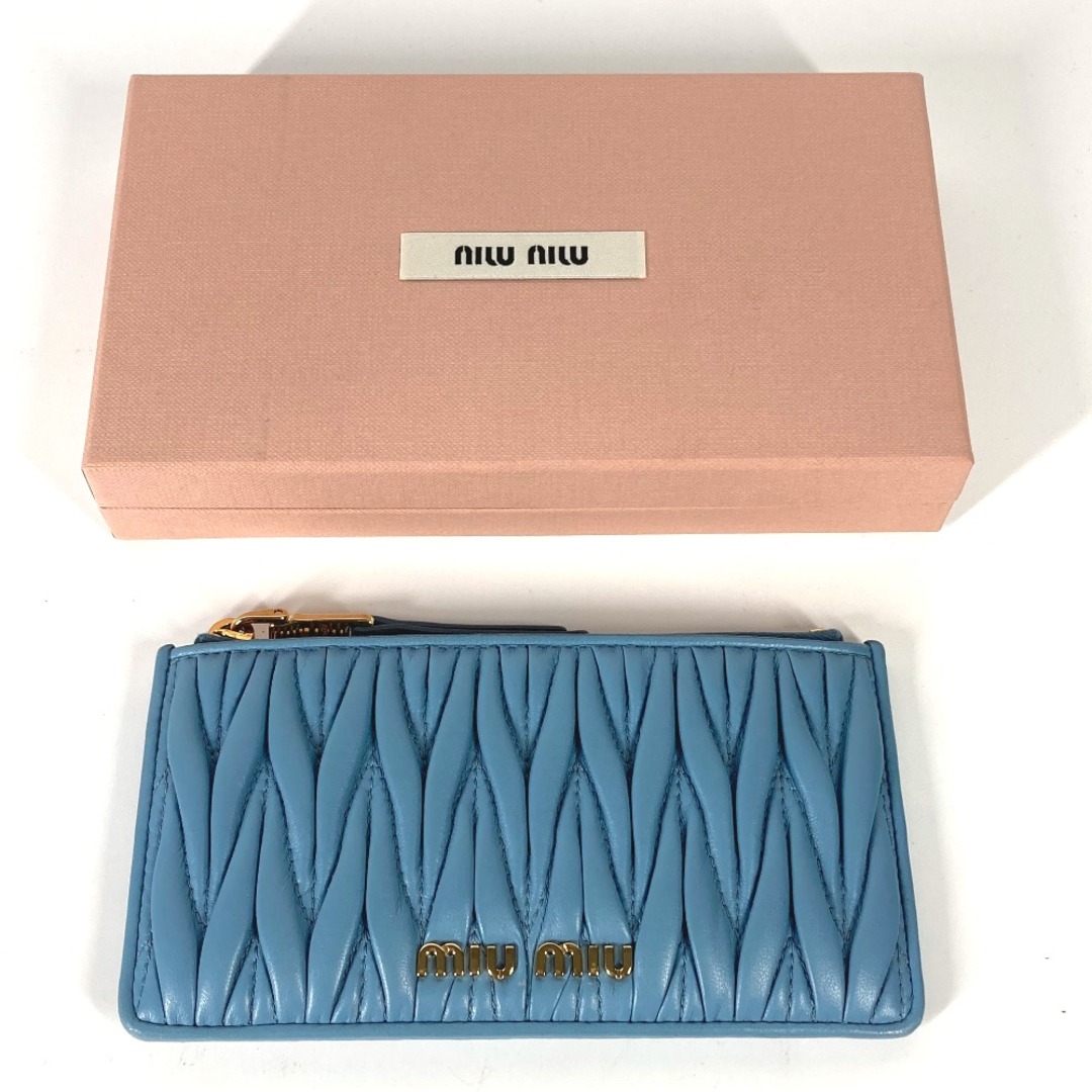 miumiu(ミュウミュウ)のミュウミュウ MIUMIU マテラッセ フラグメントケース カードケース 財布 小銭入れ コインケース レザー ブルー 美品 レディースのファッション小物(コインケース)の商品写真