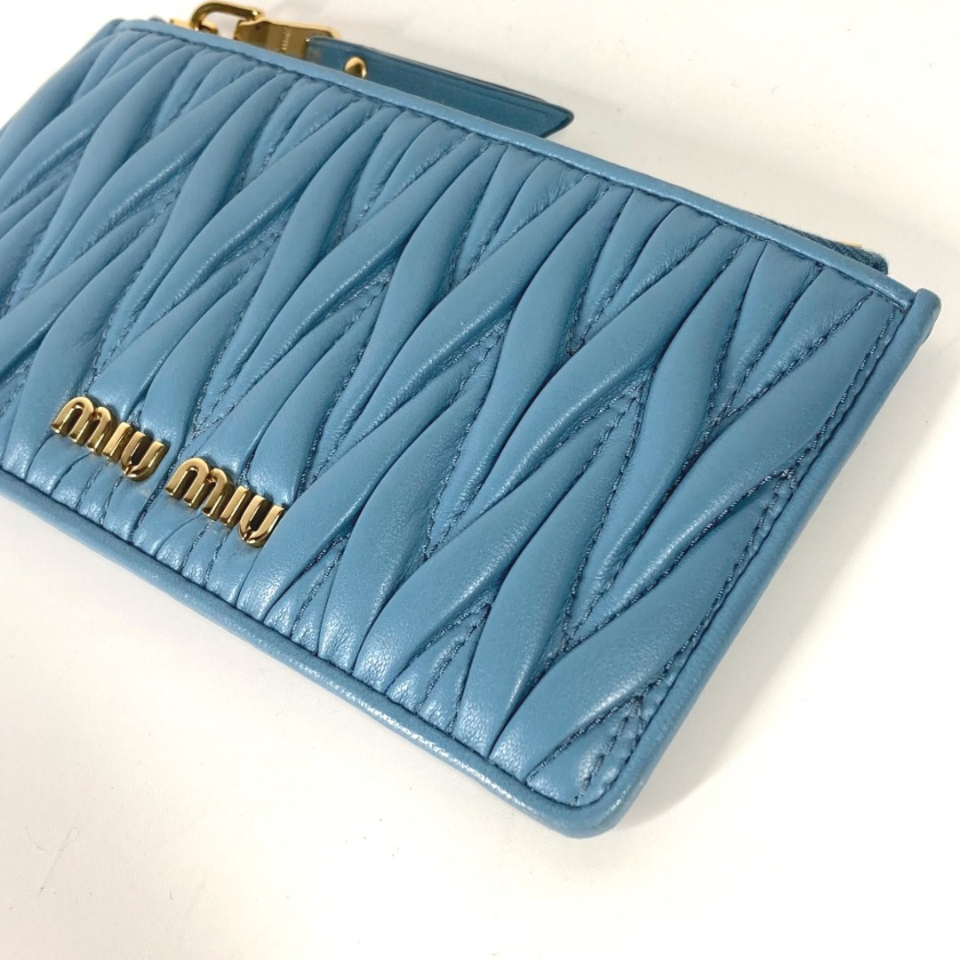 miumiu(ミュウミュウ)のミュウミュウ MIUMIU マテラッセ フラグメントケース カードケース 財布 小銭入れ コインケース レザー ブルー 美品 レディースのファッション小物(コインケース)の商品写真