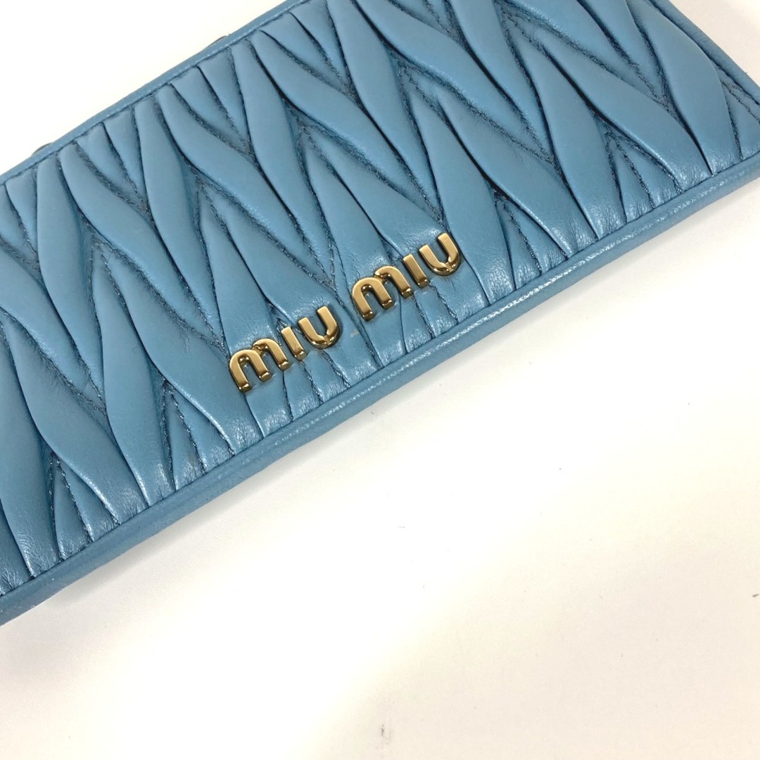 miumiu(ミュウミュウ)のミュウミュウ MIUMIU マテラッセ フラグメントケース カードケース 財布 小銭入れ コインケース レザー ブルー 美品 レディースのファッション小物(コインケース)の商品写真