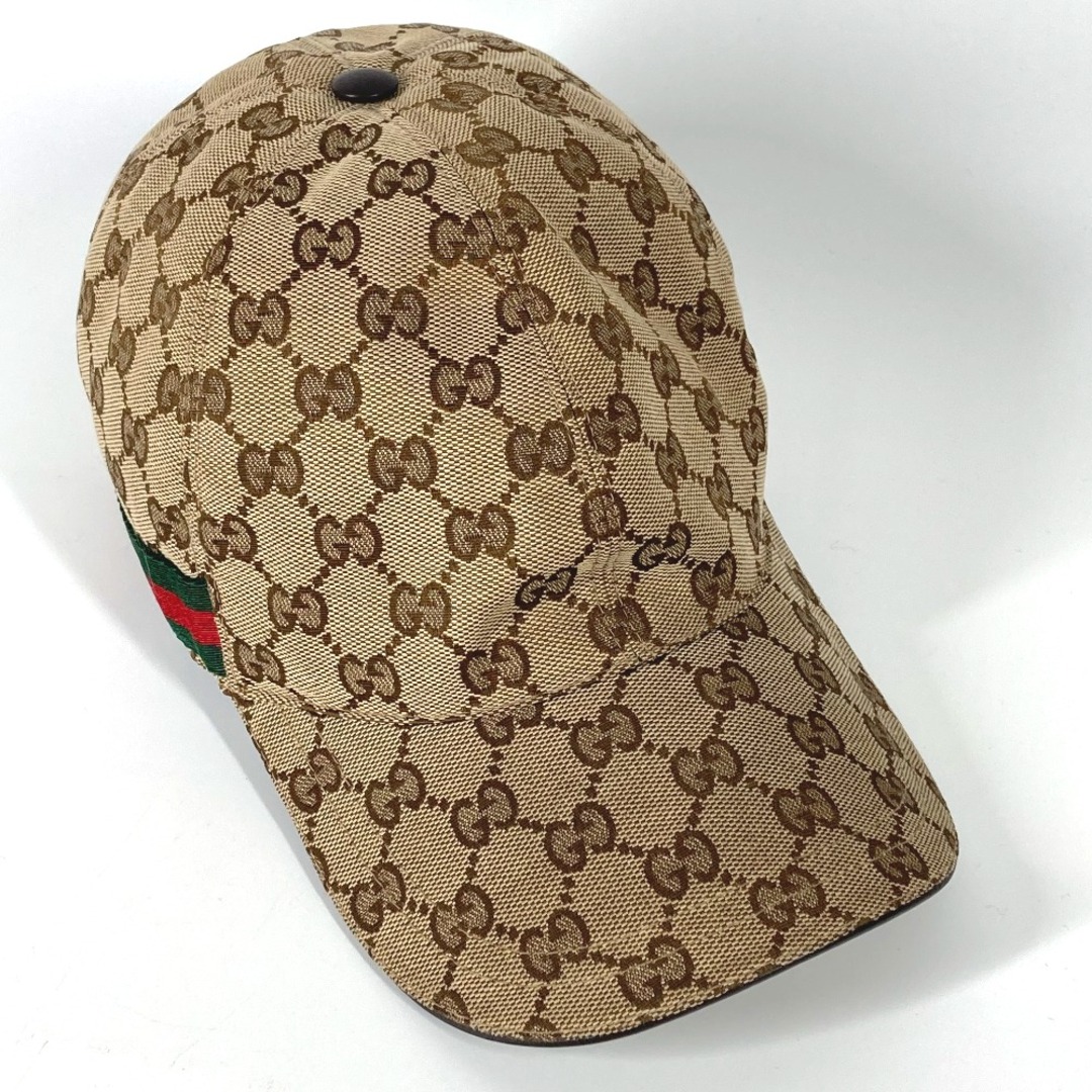 Gucci(グッチ)のグッチ GUCCI GG 200035 シェリーライン 帽子 キャップ帽 ベースボール キャップ ポリエステル ベージュ 美品 メンズの帽子(キャップ)の商品写真