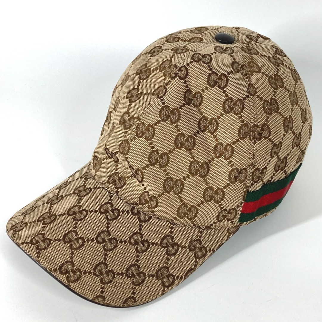 Gucci(グッチ)のグッチ GUCCI GG 200035 シェリーライン 帽子 キャップ帽 ベースボール キャップ ポリエステル ベージュ 美品 メンズの帽子(キャップ)の商品写真