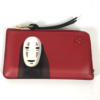 ロエベ(LOEWE)のロエベ LOEWE 千と千尋の神隠し カオナシ C643Z40X19  スタジオジブリコラボ フラグメントケース 財布 小銭入れ コインケース レザー レッド 美品(コインケース)